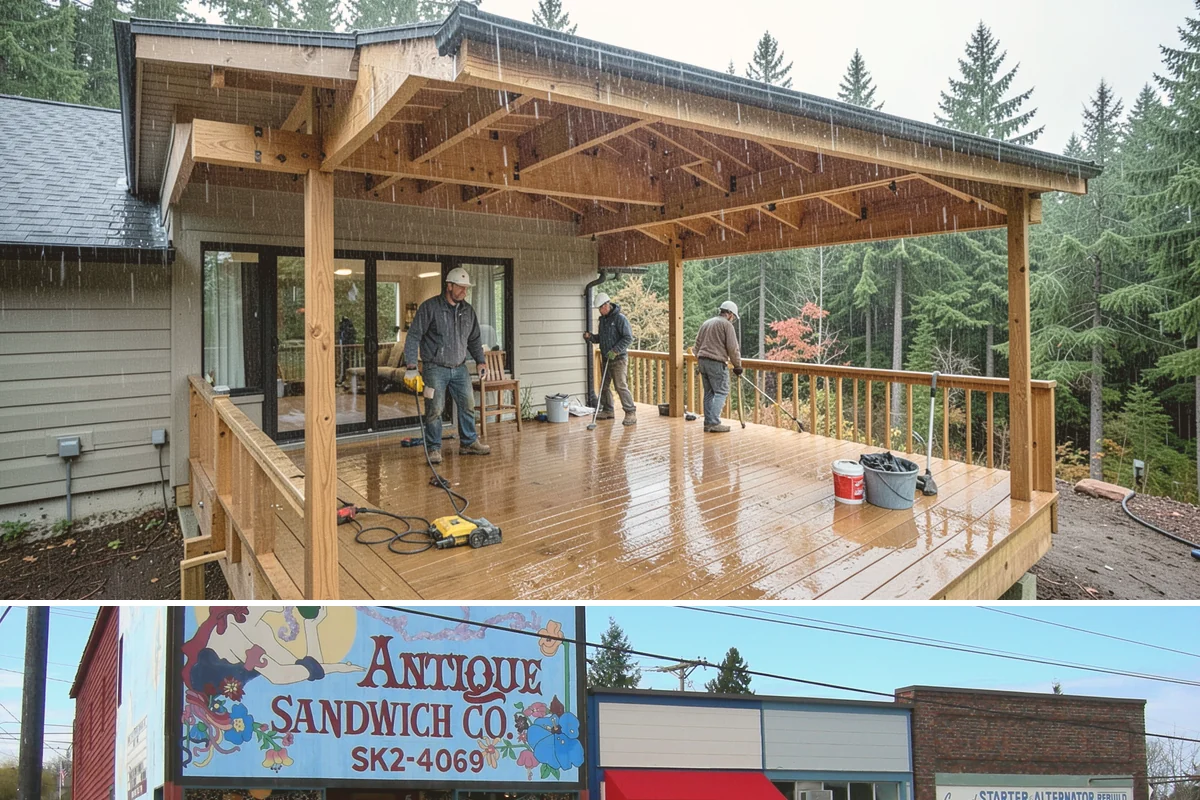 Wall Framing in Ruston, Pierce County, WA - Framing goes fastest in our drier late-spring through early-fall window, though we tarp and sequence work to keep raising walls...