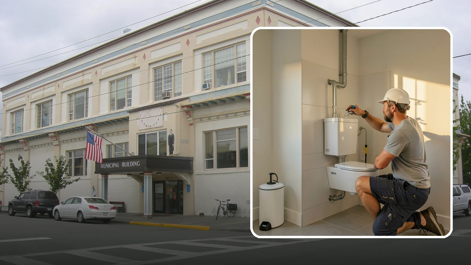 Wall-Hung Toilet Installation in Anacortes, Skagit County, WA - A wall-hung toilet installation mounts the bowl to a concealed in-wall tank for a clean, minimal look.