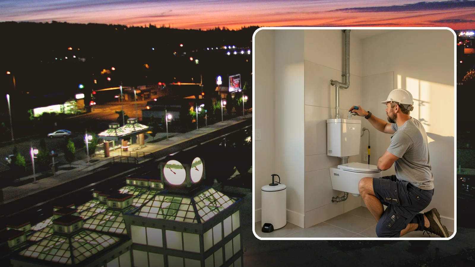 Wall-Hung Toilet Installation in Auburn, King County, WA - A wall-hung toilet installation mounts the bowl to a concealed in-wall tank for a clean, minimal look.