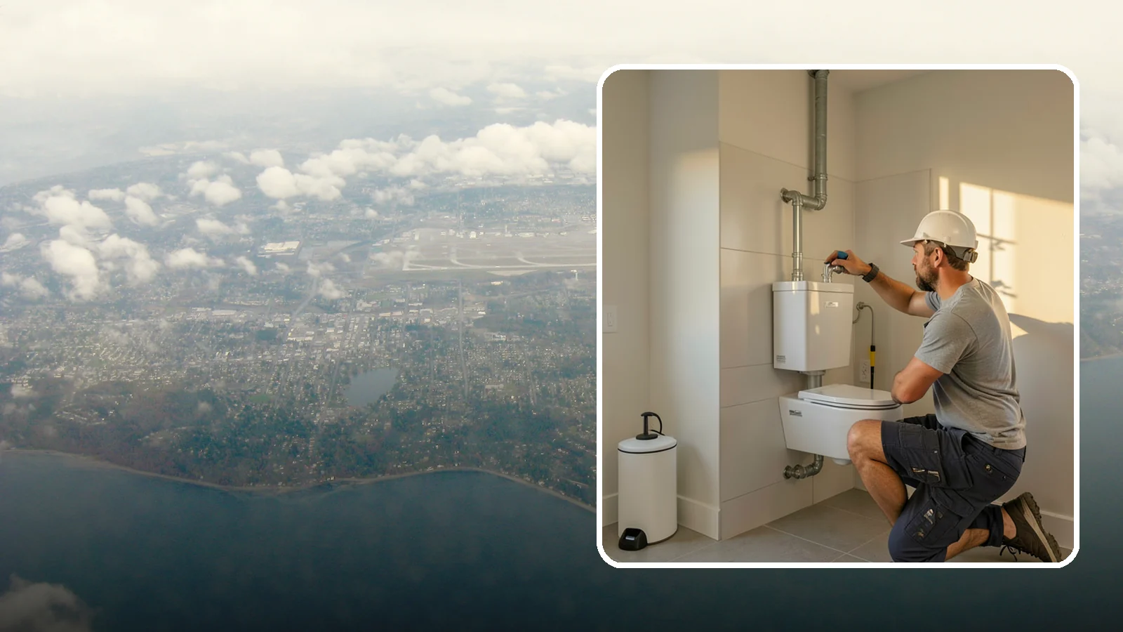 Wall-Hung Toilet Installation in Burien, King County, WA - A wall-hung toilet installation mounts the bowl to a concealed in-wall tank for a clean, minimal look.