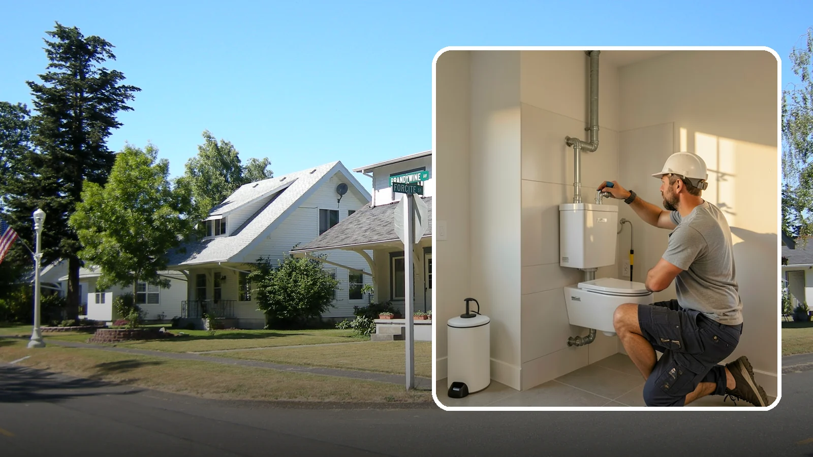 Wall-Hung Toilet Installation in DuPont, Pierce County, WA - A wall-hung toilet installation mounts the bowl to a concealed in-wall tank for a clean, minimal look.