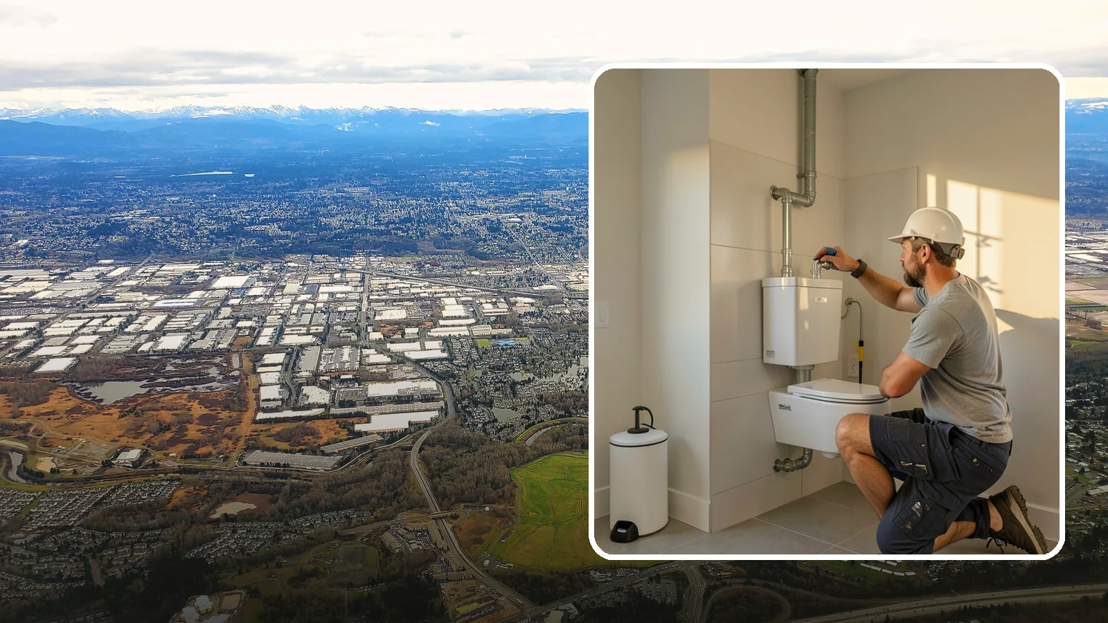 Wall-Hung Toilet Installation in Kent, King County, WA - A wall-hung toilet installation mounts the bowl to a concealed in-wall tank for a clean, minimal look.