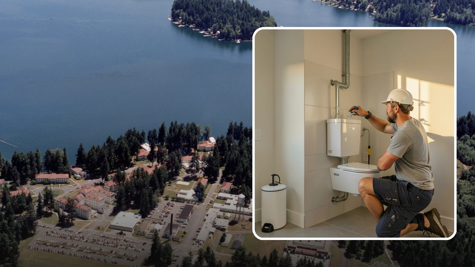 Wall-Hung Toilet Installation in Lakewood, Pierce County, WA - A wall-hung toilet installation mounts the bowl to a concealed in-wall tank for a clean, minimal look.