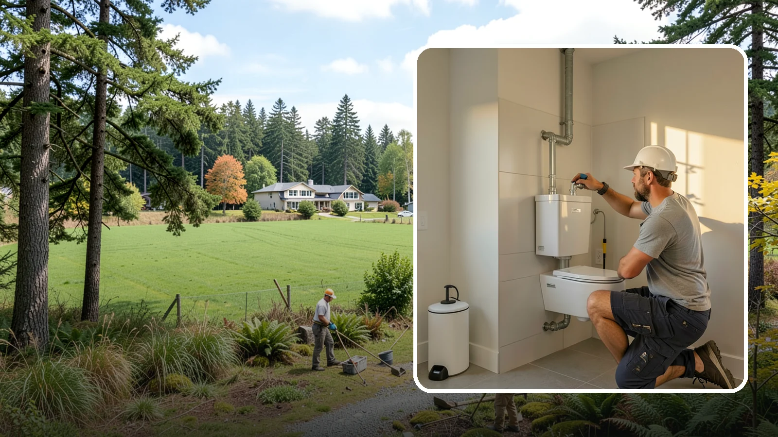 Wall-Hung Toilet Installation in Lyman, Skagit County, WA - A wall-hung toilet installation mounts the bowl to a concealed in-wall tank for a clean, minimal look.