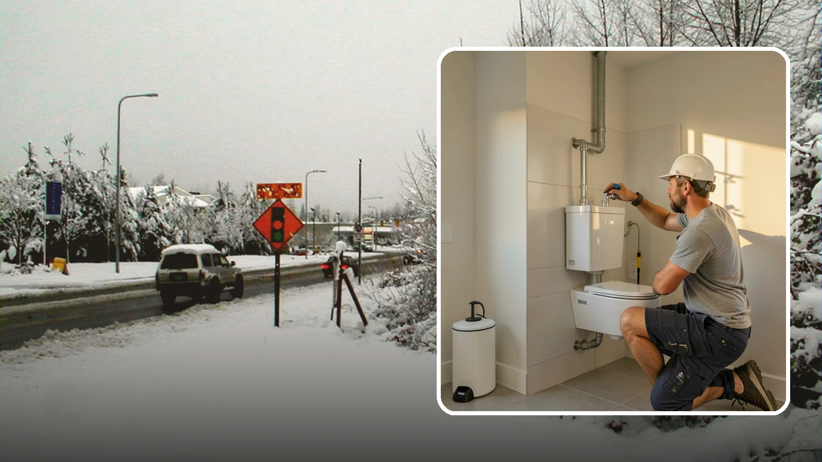 Wall-Hung Toilet Installation in Newcastle, King County, WA - A wall-hung toilet installation mounts the bowl to a concealed in-wall tank for a clean, minimal look.