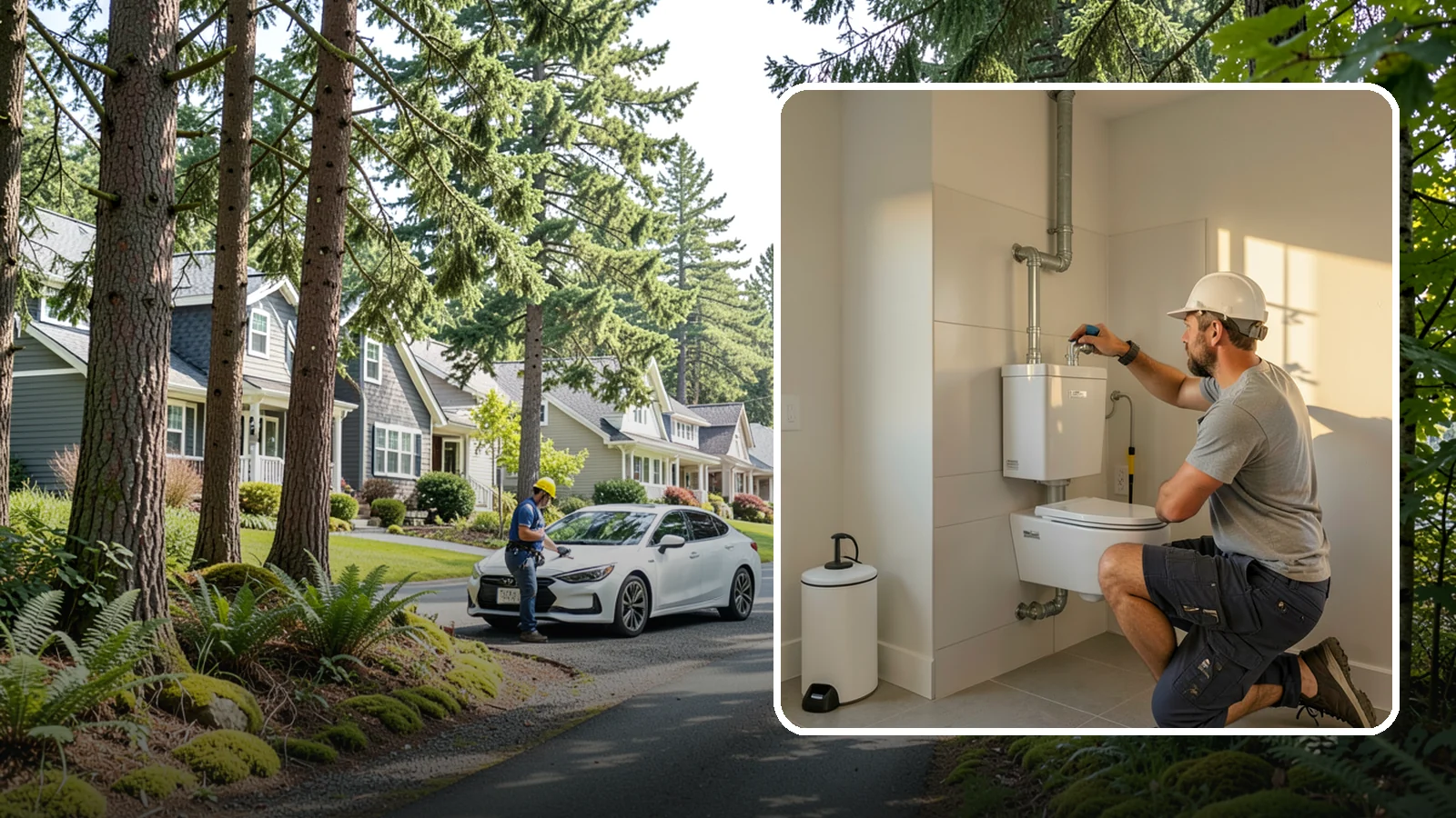 Wall-Hung Toilet Installation in Normandy Park, King County, WA - A wall-hung toilet installation mounts the bowl to a concealed in-wall tank for a clean, minimal look.