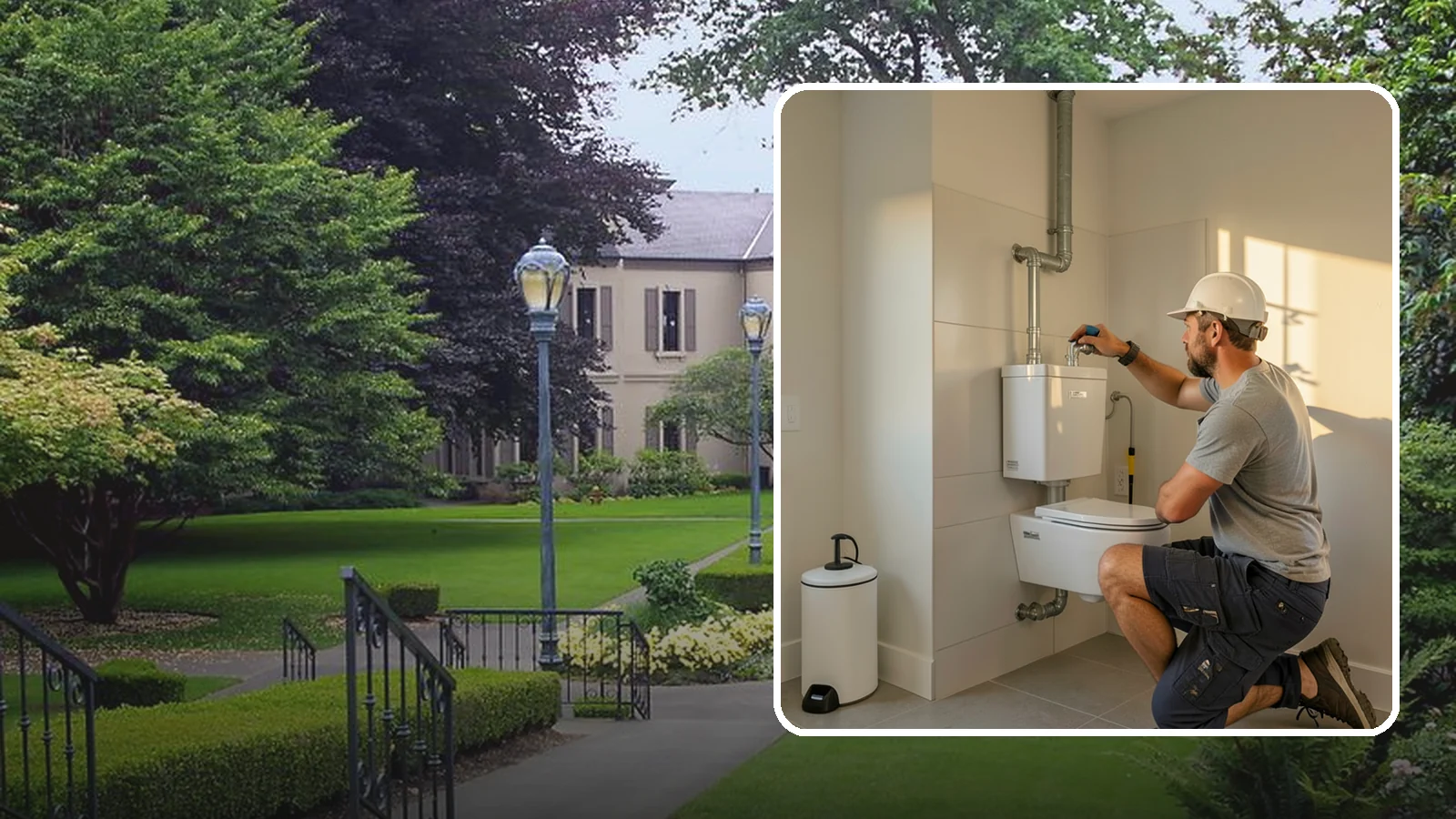 Wall-Hung Toilet Installation in Woodinville, King County, WA - A wall-hung toilet installation mounts the bowl to a concealed in-wall tank for a clean, minimal look.