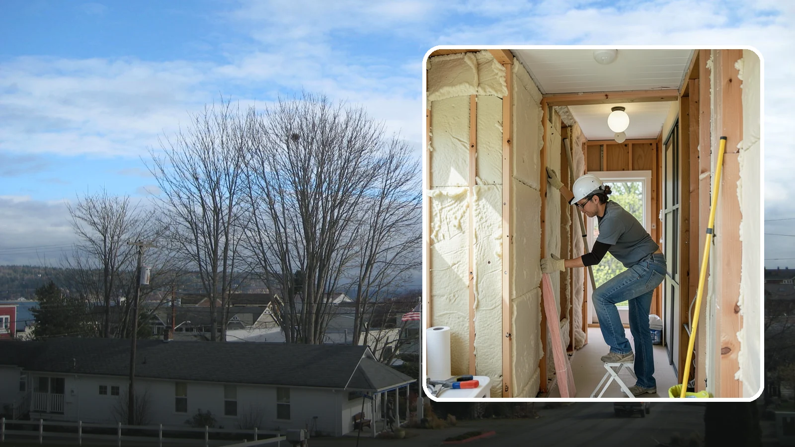 Wall Insulation Installation in Langley, Island County, WA - We insulate exterior walls to eliminate cold drafts and improve comfort in Puget Sound homes.