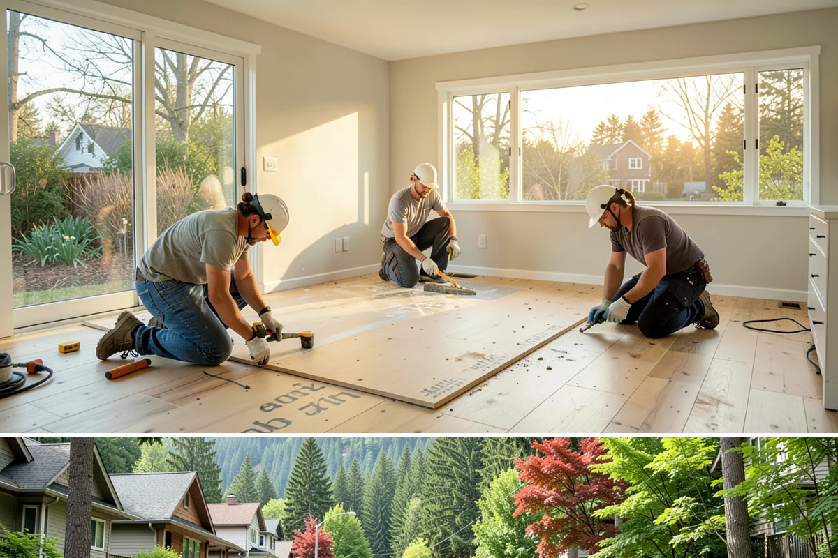 Wall Paneling Installation in Darrington, Snohomish County, WA - Wall paneling installs on schedule year-round indoors, an excellent way to add warmth during the wet PNW season.