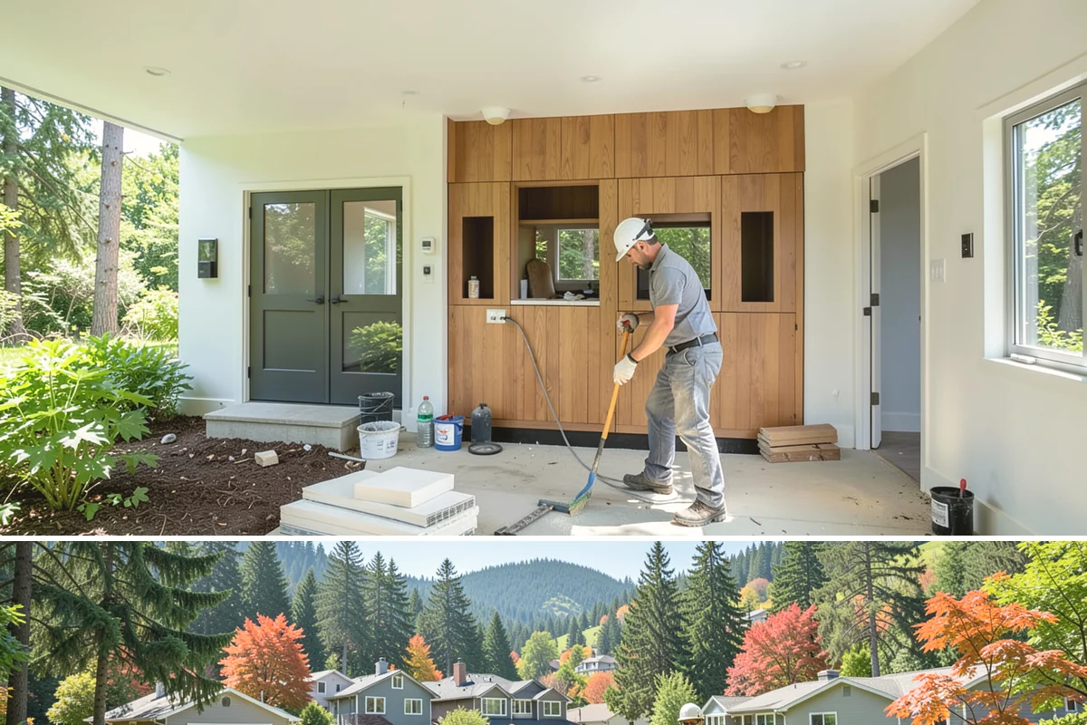 Wall Paneling Installation in Fircrest, Pierce County, WA - Wall paneling installs on schedule year-round indoors, an excellent way to add warmth during the wet PNW season.