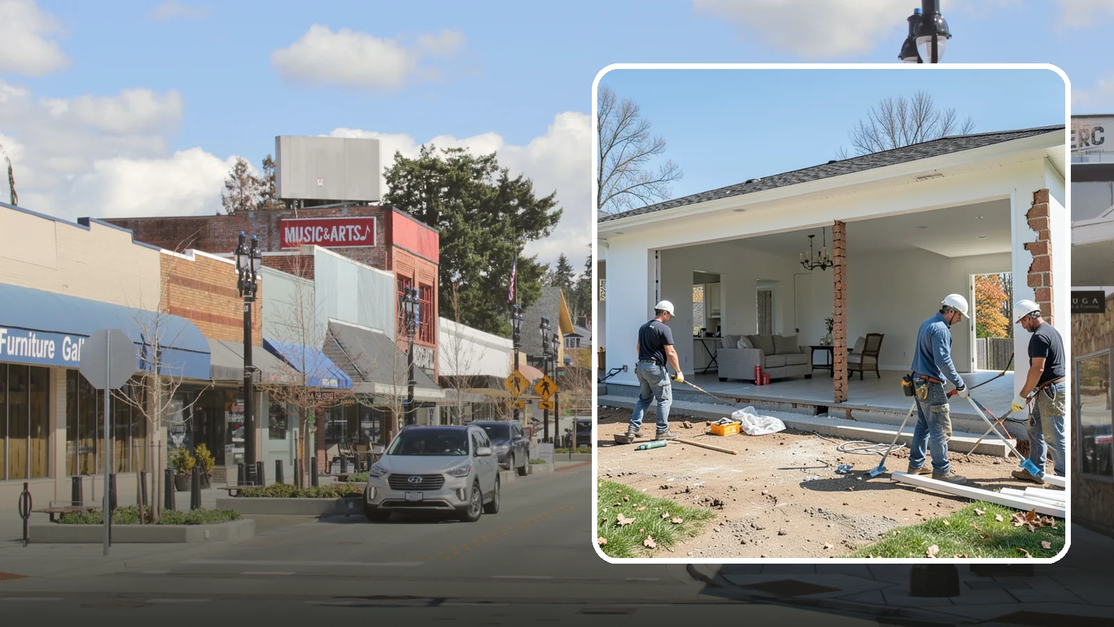 Wall Removal in Bothell, King County, WA - Removing an interior wall to open sightlines and connect rooms for a more spacious feel.