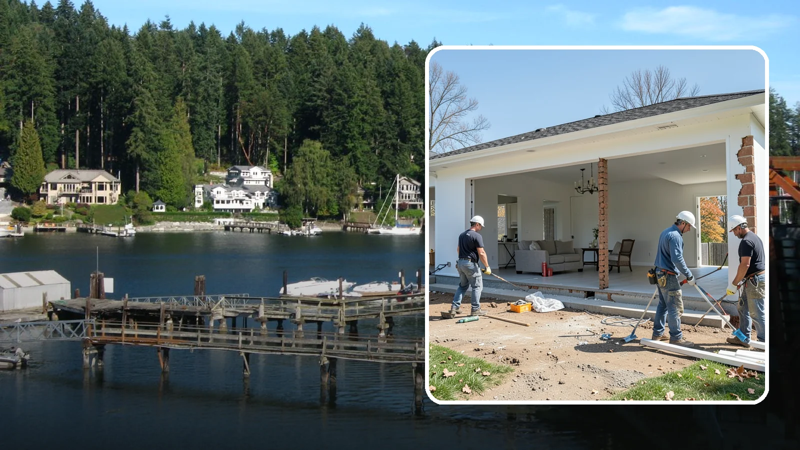 Wall Removal in Gig Harbor, Pierce County, WA - Removing an interior wall to open sightlines and connect rooms for a more spacious feel.
