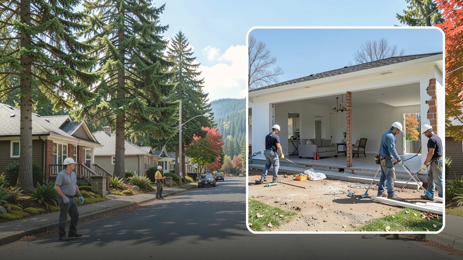 Wall Removal in Hunts Point, King County, WA - Removing an interior wall to open sightlines and connect rooms for a more spacious feel.