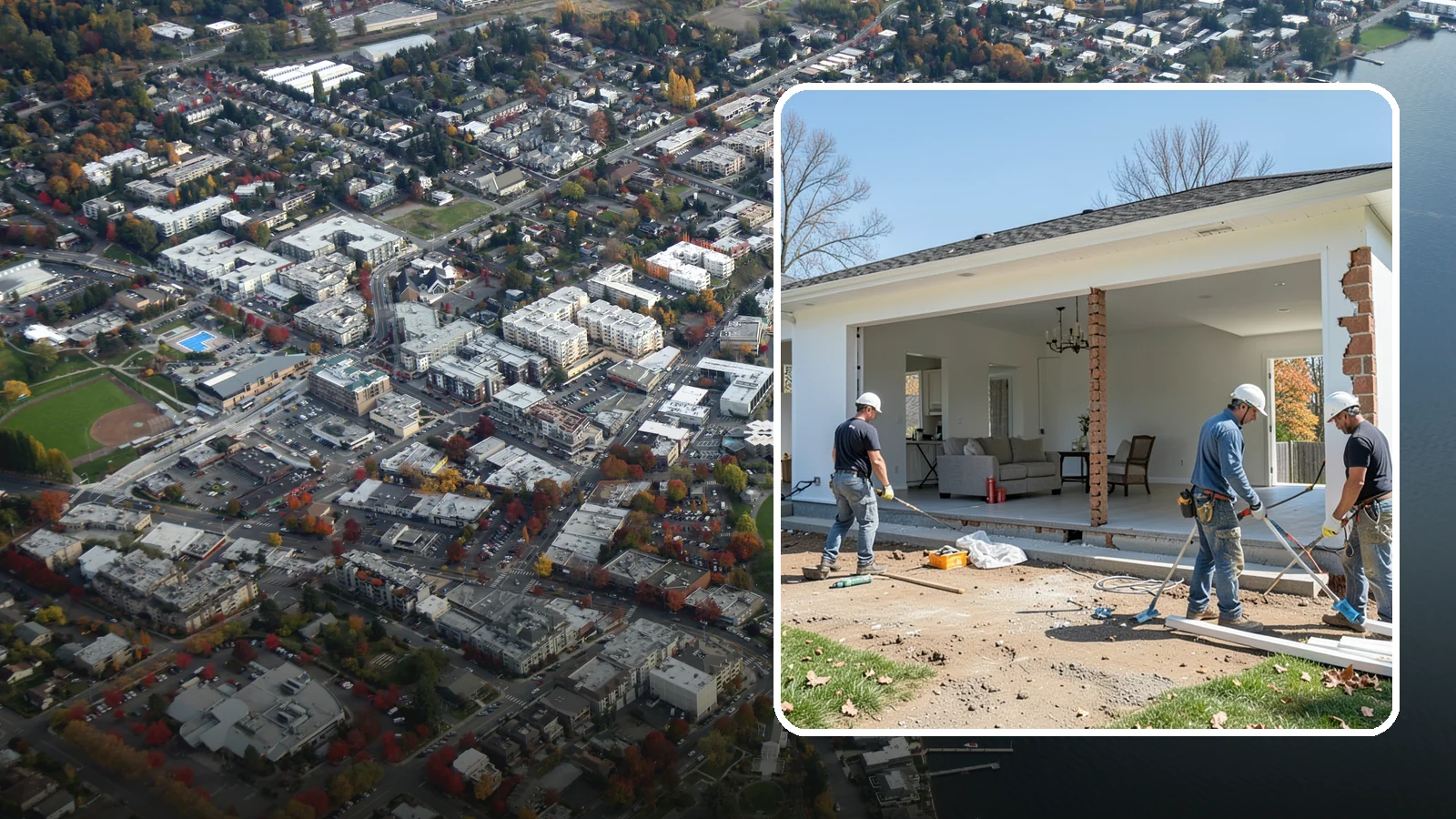 Wall Removal in Kirkland, King County, WA - Removing an interior wall to open sightlines and connect rooms for a more spacious feel.