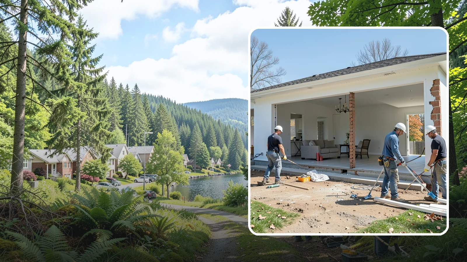Wall Removal in Lake Forest Park, King County, WA - Removing an interior wall to open sightlines and connect rooms for a more spacious feel.