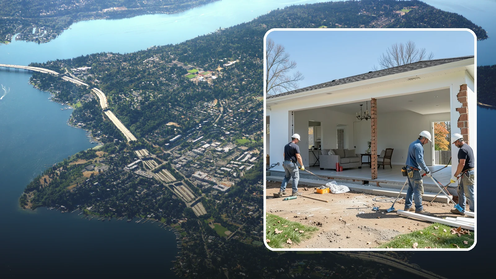 Wall Removal in Mercer Island, King County, WA - Removing an interior wall to open sightlines and connect rooms for a more spacious feel.