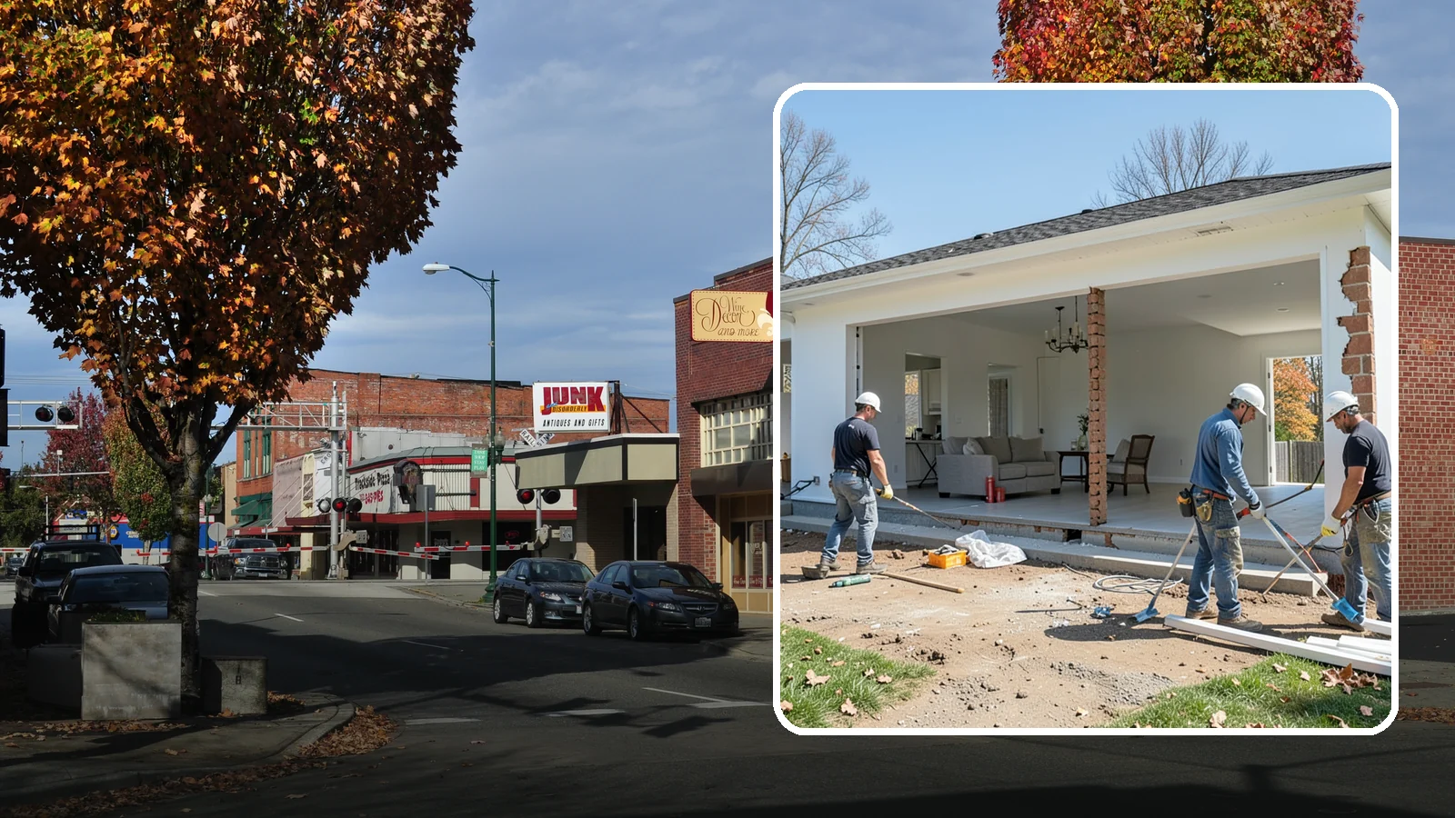 Wall Removal in Puyallup, Pierce County, WA - Removing an interior wall to open sightlines and connect rooms for a more spacious feel.