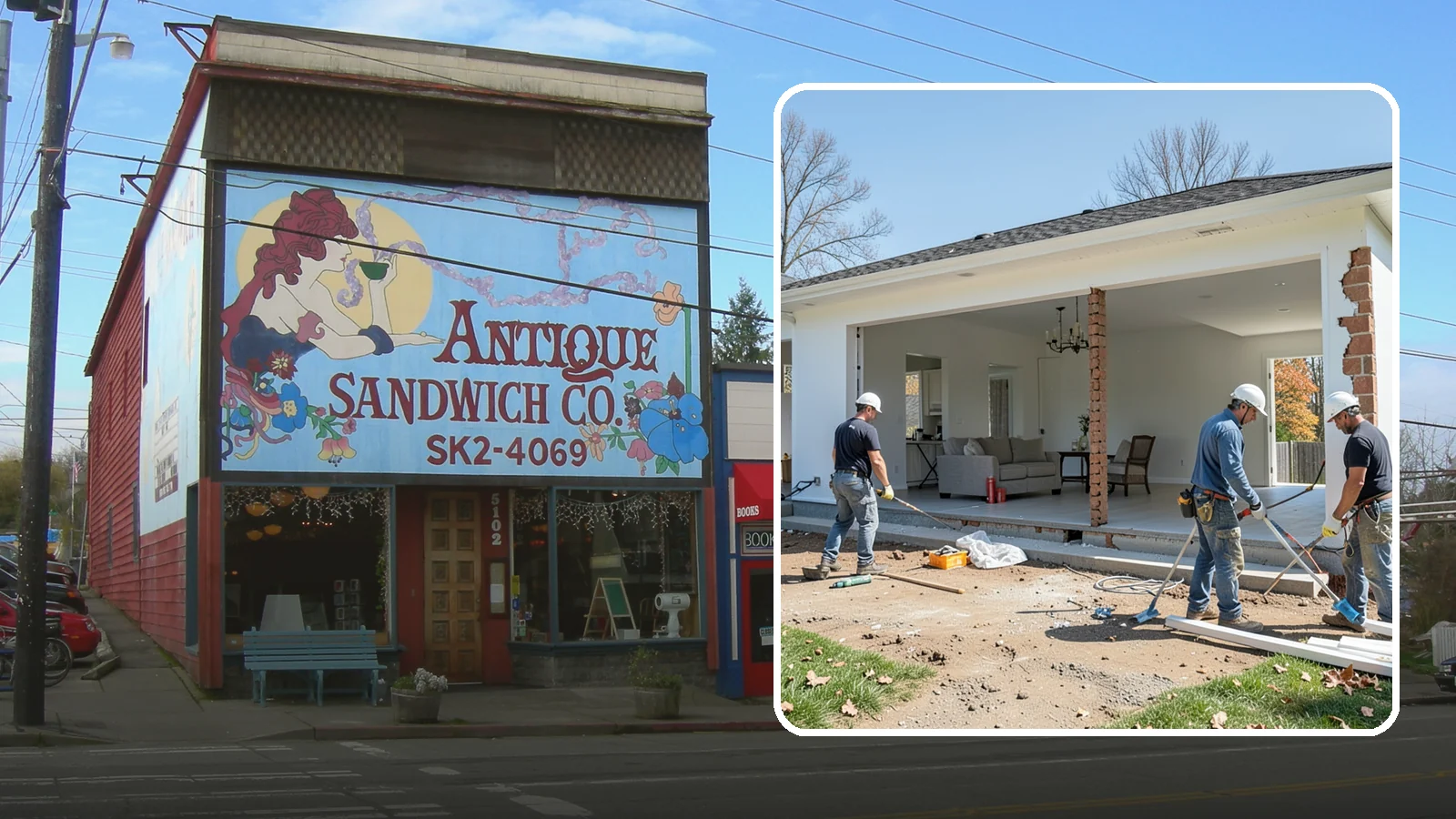 Wall Removal in Ruston, Pierce County, WA - Removing an interior wall to open sightlines and connect rooms for a more spacious feel.