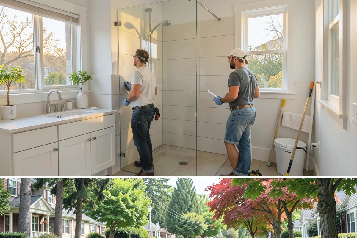 Wall Tile Installation in Beaux Arts Village, King County, WA - Interior wall tiling is unaffected by the weather and works well as a wintertime accent upgrade.