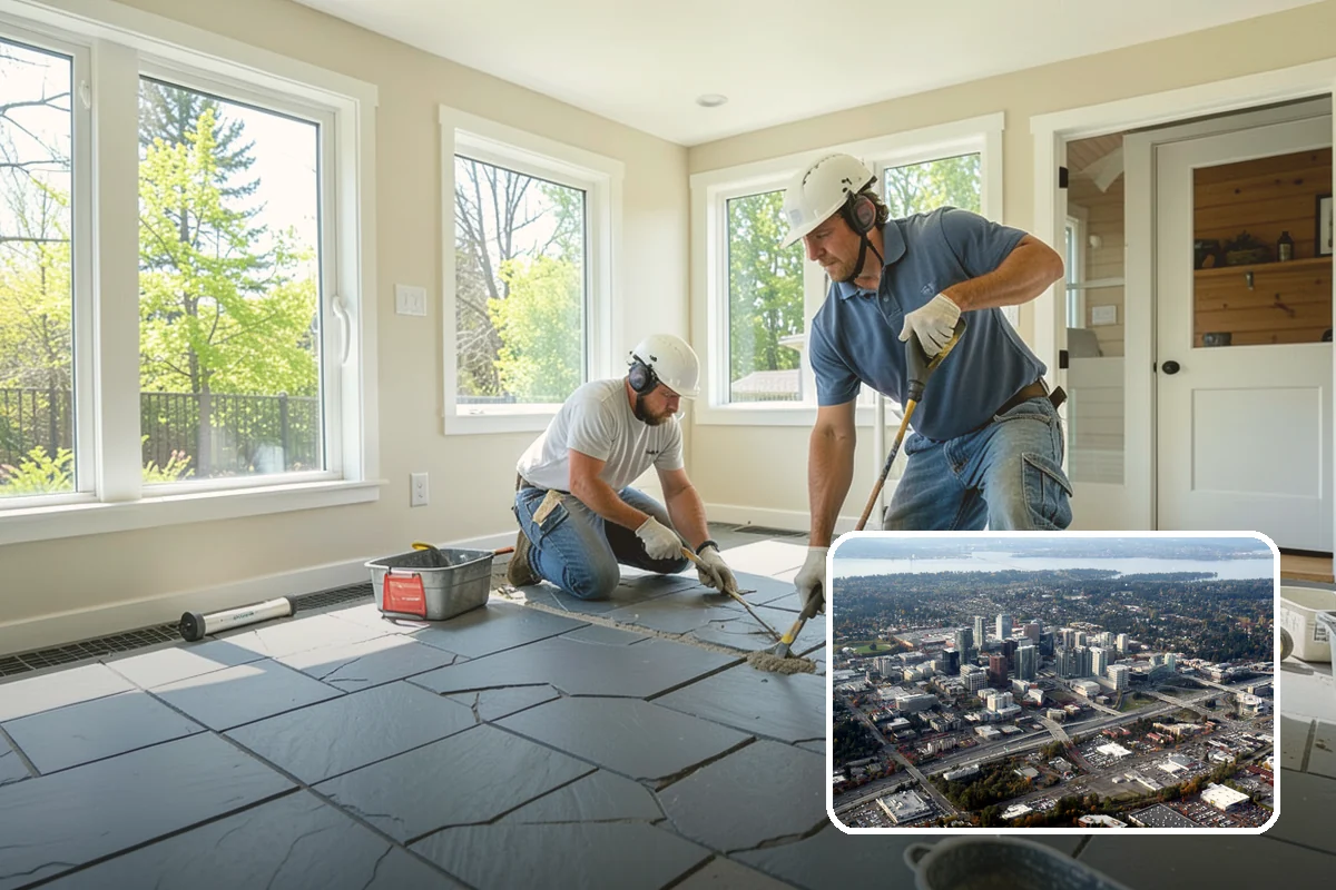 Wall Tile Installation in Bellevue, King County, WA - Adds durable, wipeable protection to high-use walls