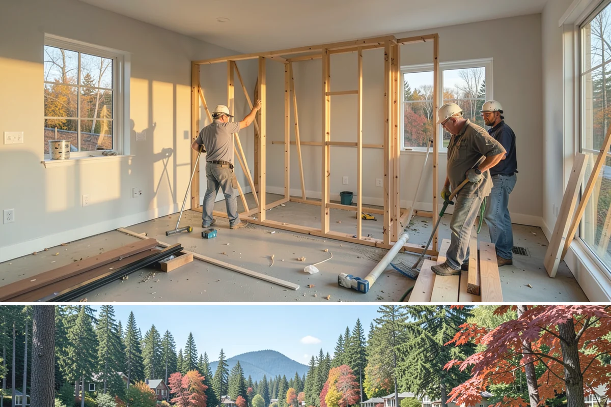 Wall Tile Installation in Covington, King County, WA - Interior wall tiling is unaffected by the weather and works well as a wintertime accent upgrade.