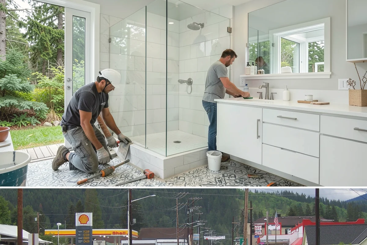 Wall Tile Installation in Granite Falls, Snohomish County, WA - Interior wall tiling is unaffected by the weather and works well as a wintertime accent upgrade.