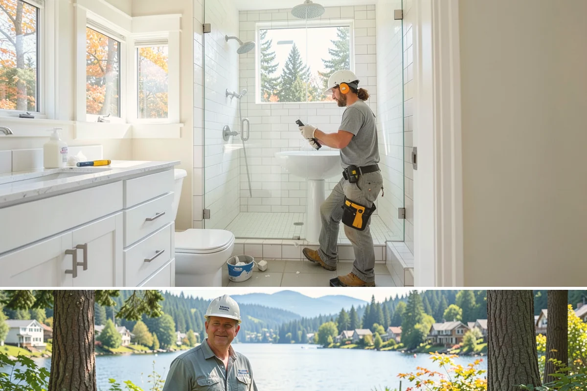 Wall Tile Installation in Milton, King County, WA - Interior wall tiling is unaffected by the weather and works well as a wintertime accent upgrade.