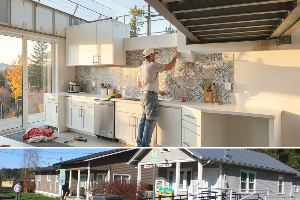 Wall Tile Installation in South Prairie, Pierce County, WA - Interior wall tiling is unaffected by the weather and works well as a wintertime accent upgrade.