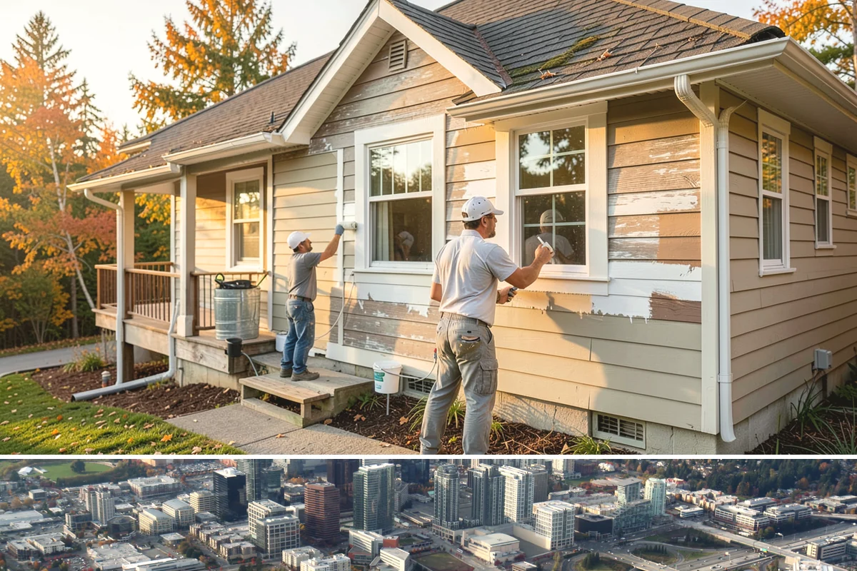 Wallpaper Removal in Bellevue, King County, WA - Wallpaper removal is a year-round indoor job well suited to the wet season when you're spending more time inside.