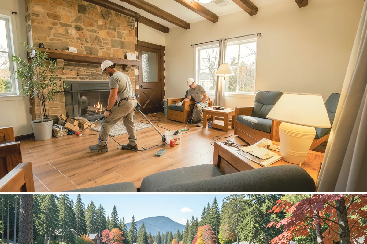 Wallpaper Removal in Covington, King County, WA - Wallpaper removal is a year-round indoor job well suited to the wet season when you're spending more time inside.