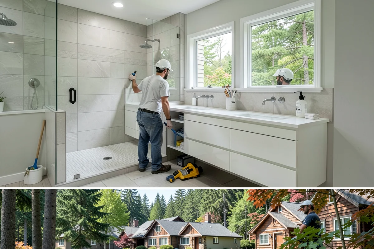 Wallpaper Removal in Edgewood, Pierce County, WA - Wallpaper removal is a year-round indoor job well suited to the wet season when you're spending more time inside.