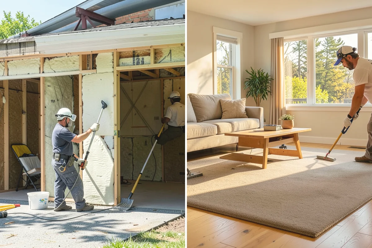 Wallpaper Removal in La Conner, Skagit County, WA - Protect floors and trim and test a small area