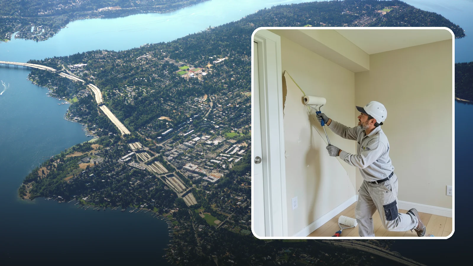 Wallpaper Removal in Mercer Island, King County, WA - Wallpaper removal takes down old paper and preps the walls for a clean paint or new finish.