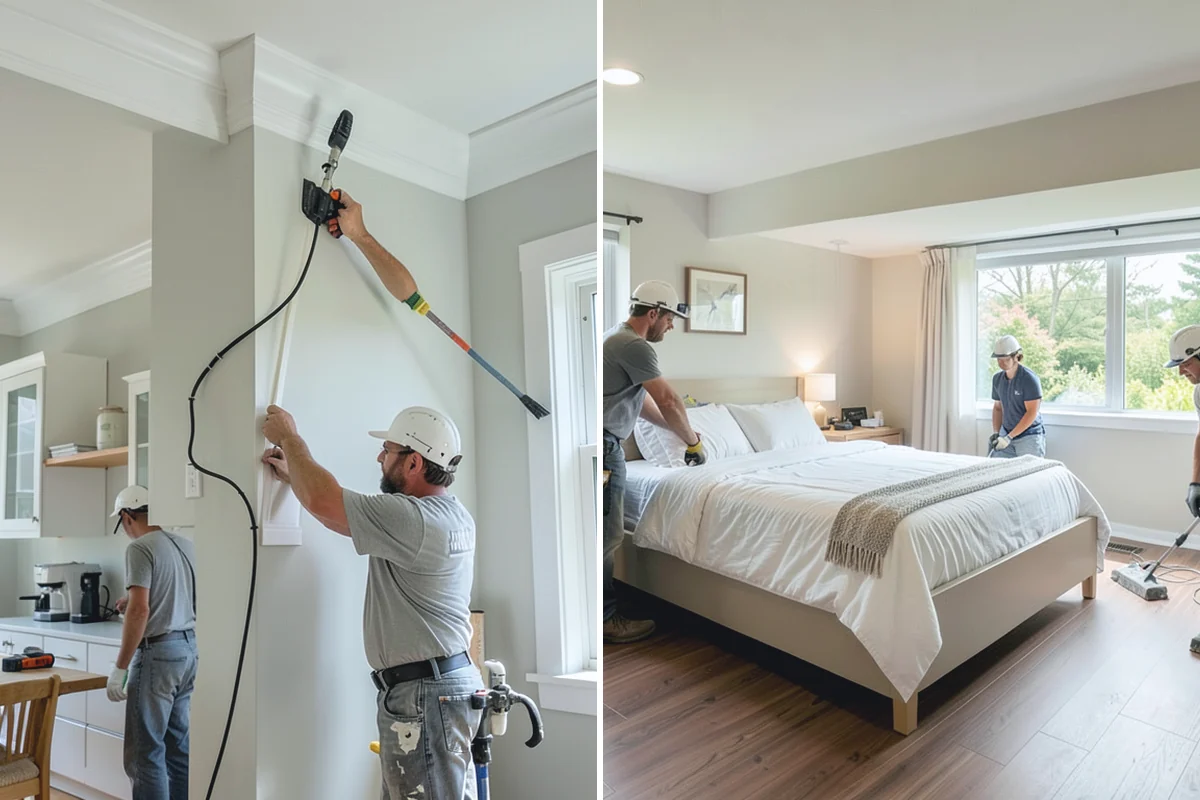 Wallpaper Removal in Roy, Pierce County, WA - Protect floors and trim and test a small area