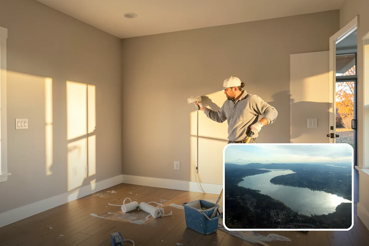 Wallpaper Removal in Sammamish, King County, WA - Clean removal of paper and stubborn adhesive residue