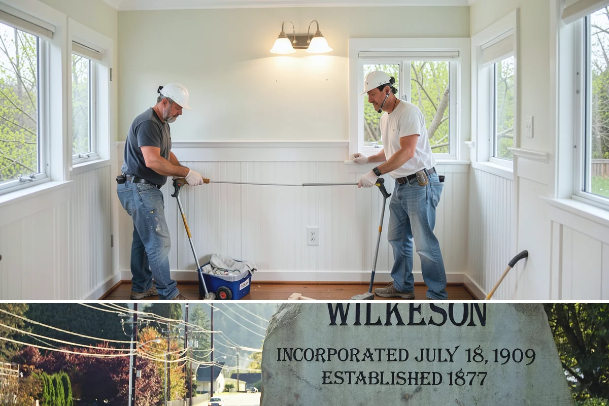 Wallpaper Removal in Wilkeson, Pierce County, WA - Wallpaper removal is a year-round indoor job well suited to the wet season when you're spending more time inside.