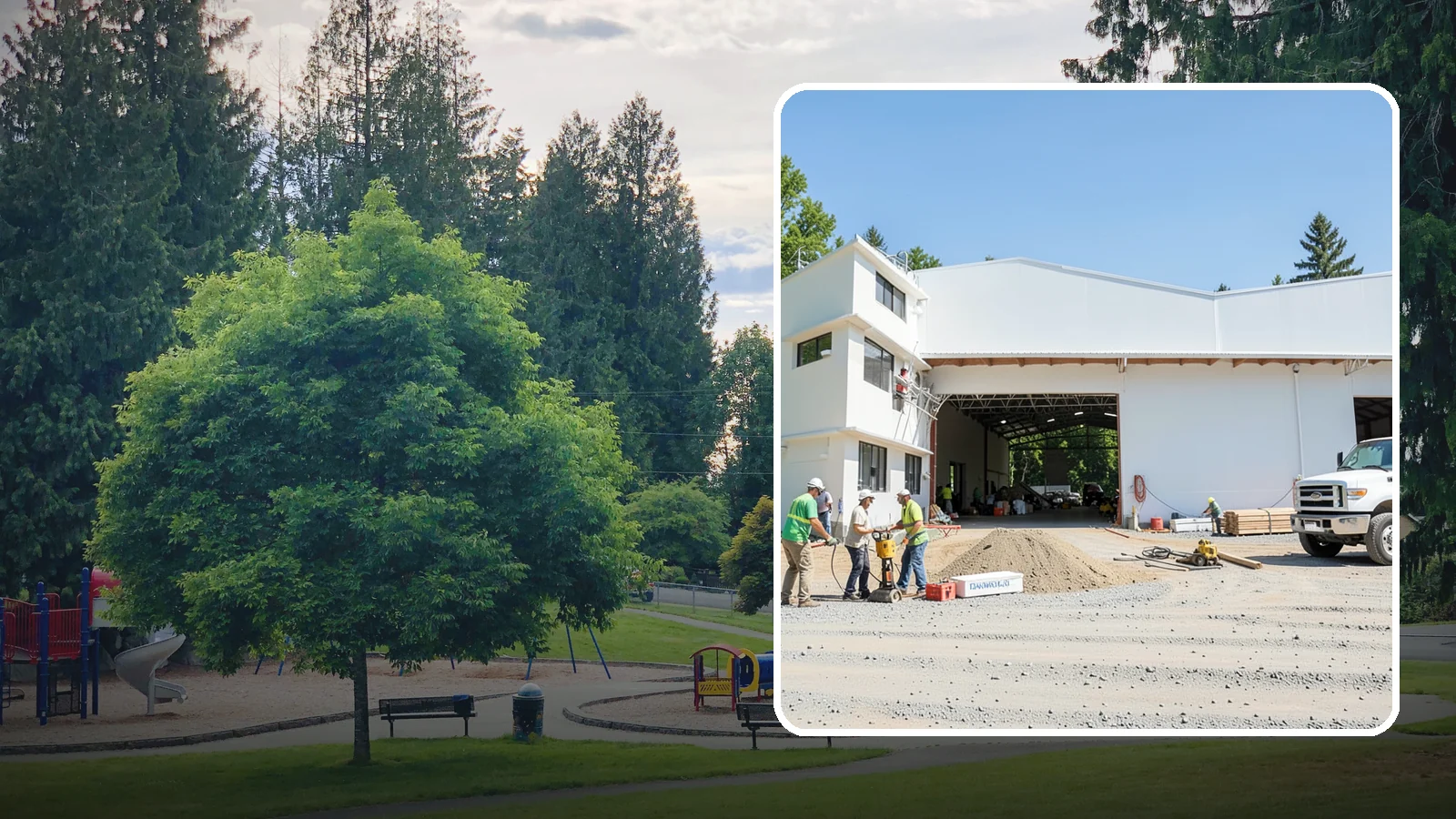 Warehouse Construction in Bonney Lake, Pierce County, WA - Ground-up and expansion construction of warehouse and light-industrial buildings.