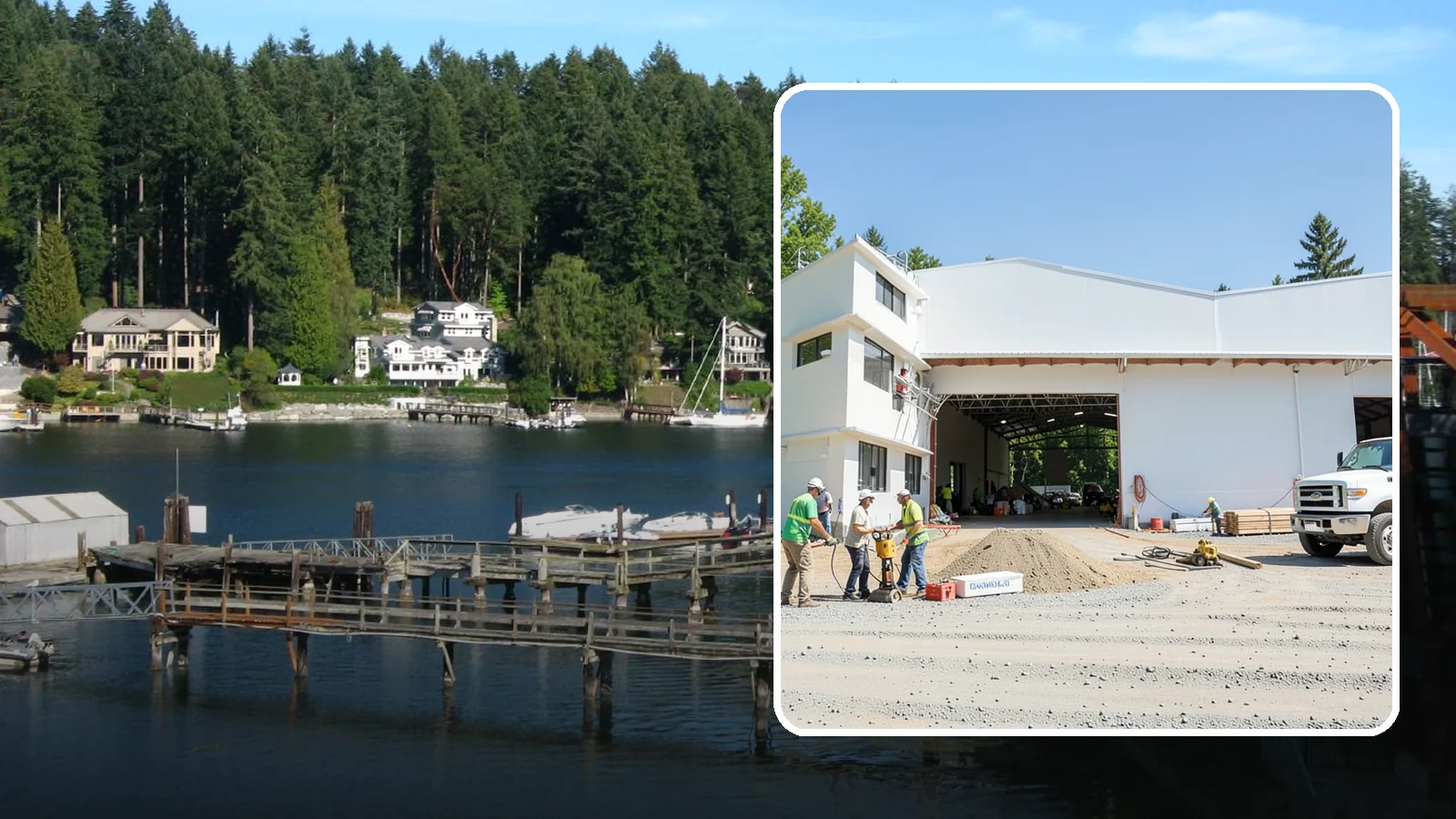 Warehouse Construction in Gig Harbor, Pierce County, WA - Ground-up and expansion construction of warehouse and light-industrial buildings.