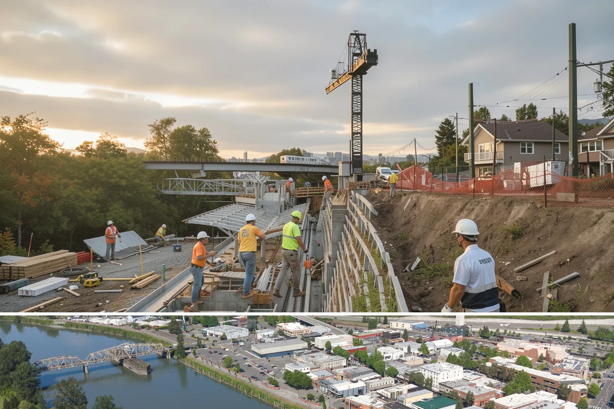 Warehouse Construction in Mount Vernon, Skagit County, WA - Site work, slab pours, and shell erection are best scheduled for the drier summer months to keep the ground stable.
