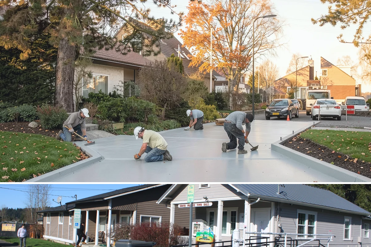 Warehouse Construction in South Prairie, Pierce County, WA - Site work, slab pours, and shell erection are best scheduled for the drier summer months to keep the ground stable.