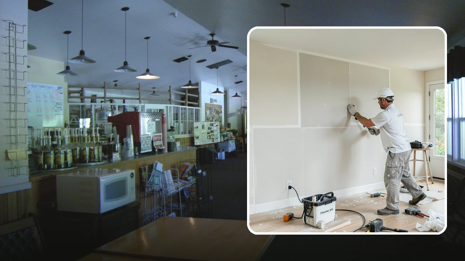 Water Damage Drywall Repair in Black Diamond, King County, WA - Water damage drywall repair removes ruined board and restores walls after leaks or flooding.