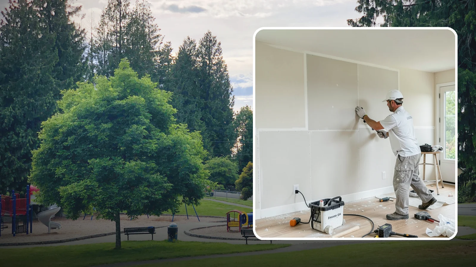 Water Damage Drywall Repair in Bonney Lake, Pierce County, WA - Water damage drywall repair removes ruined board and restores walls after leaks or flooding.