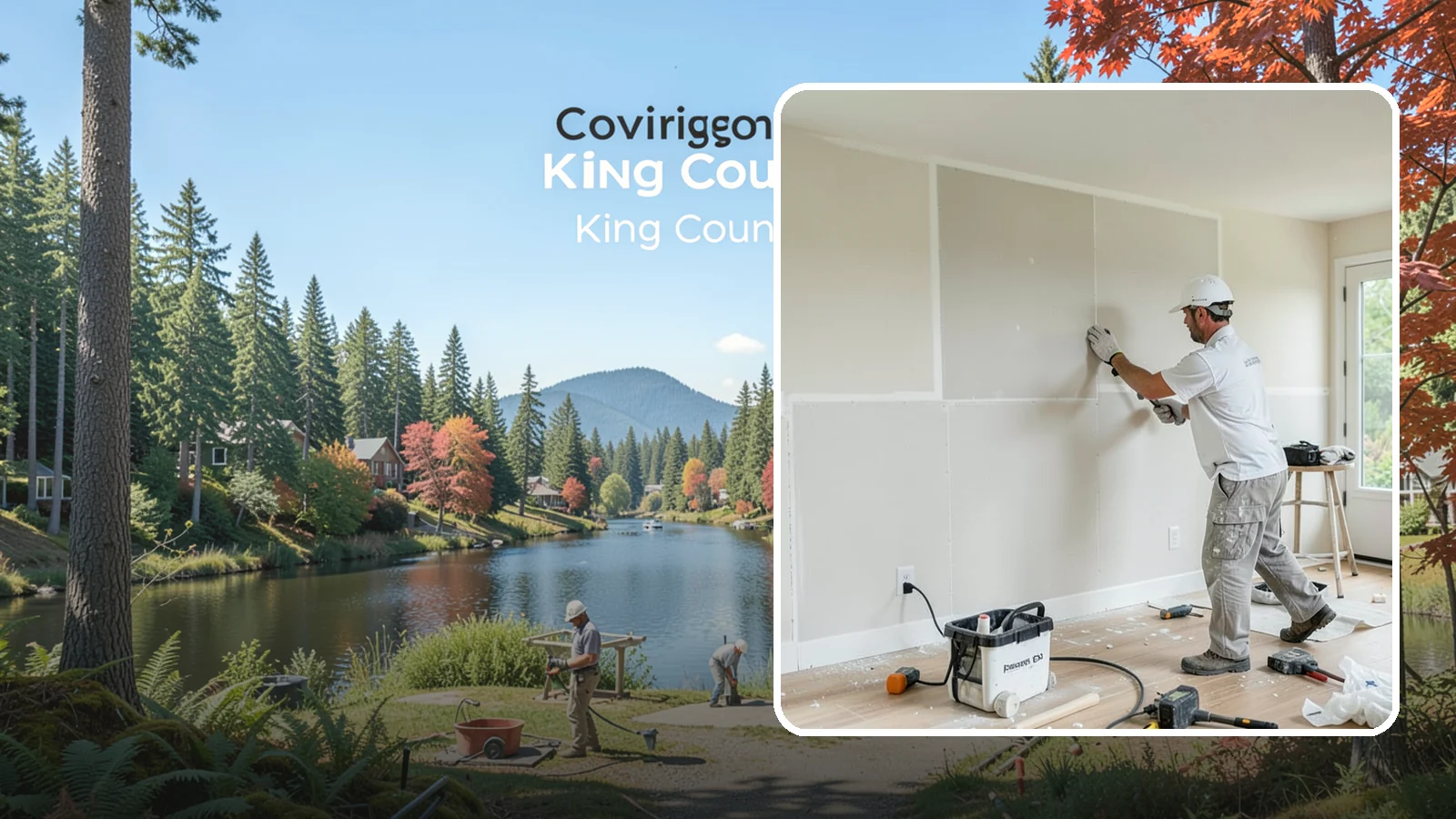 Water Damage Drywall Repair in Covington, King County, WA - Water damage drywall repair removes ruined board and restores walls after leaks or flooding.