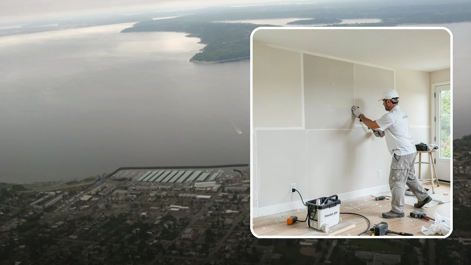 Water Damage Drywall Repair in Des Moines, King County, WA - Water damage drywall repair removes ruined board and restores walls after leaks or flooding.
