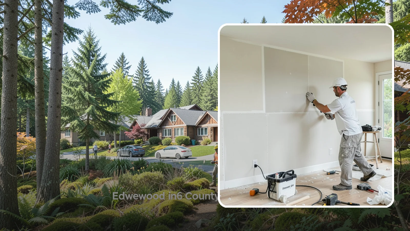 Water Damage Drywall Repair in Edgewood, Pierce County, WA - Water damage drywall repair removes ruined board and restores walls after leaks or flooding.