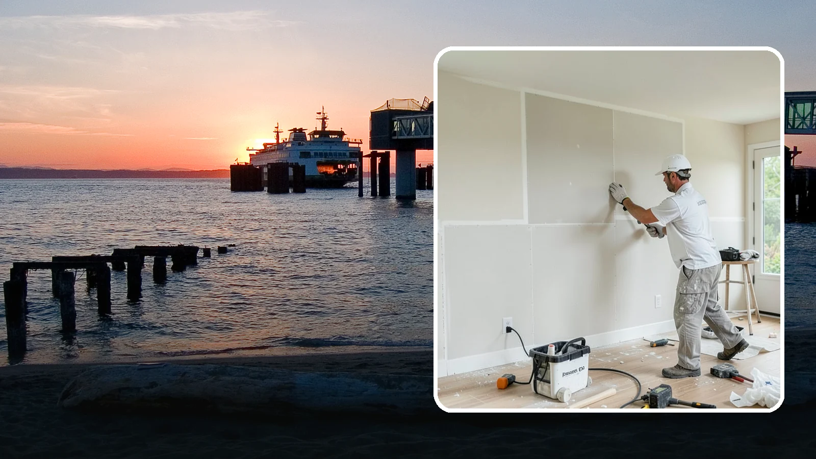 Water Damage Drywall Repair in Edmonds, Snohomish County, WA - Water damage drywall repair removes ruined board and restores walls after leaks or flooding.