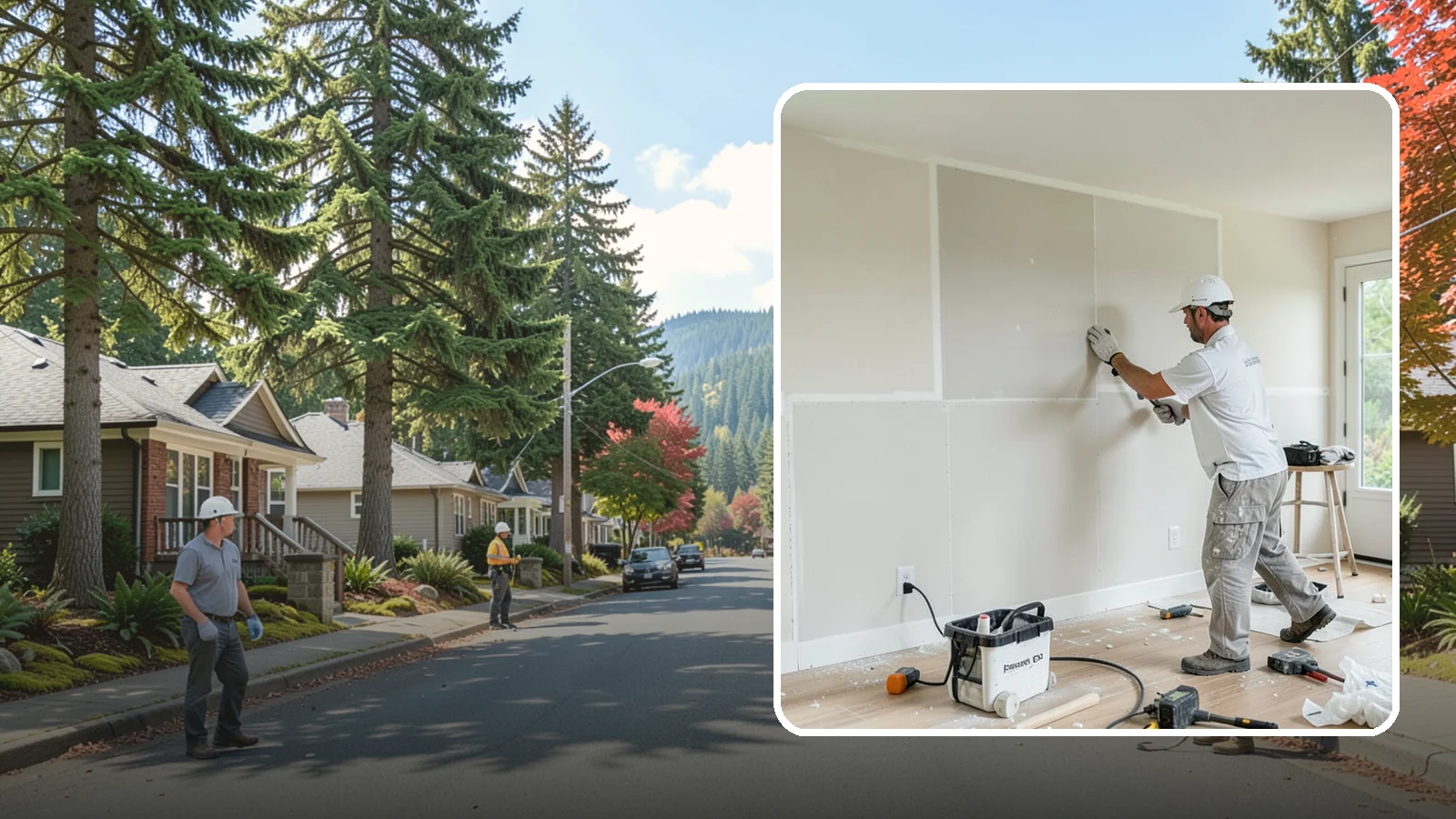 Water Damage Drywall Repair in Hunts Point, King County, WA - Water damage drywall repair removes ruined board and restores walls after leaks or flooding.