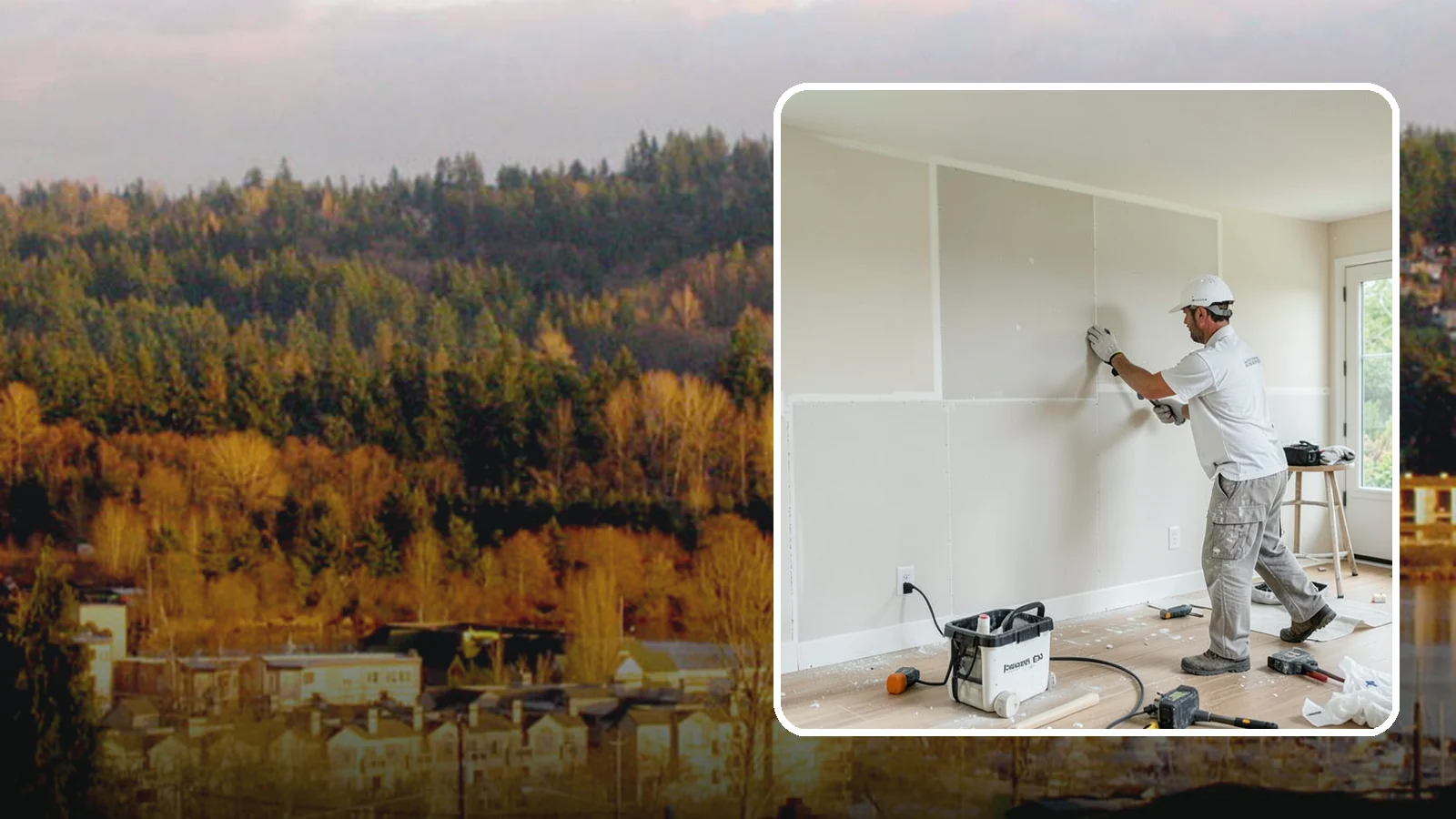 Water Damage Drywall Repair in Kenmore, King County, WA - Water damage drywall repair removes ruined board and restores walls after leaks or flooding.