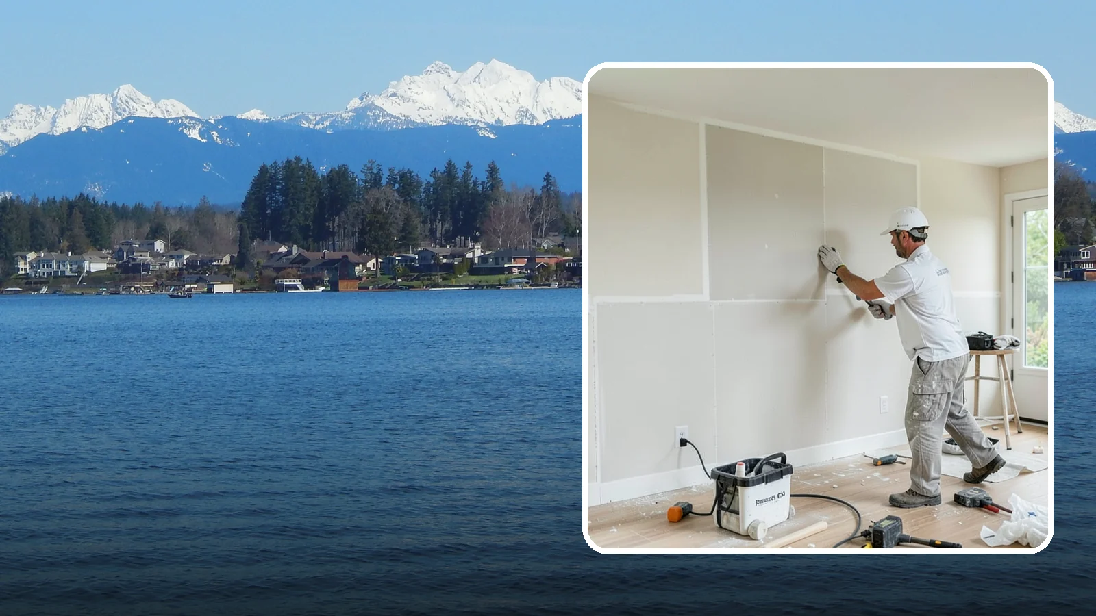 Water Damage Drywall Repair in Lake Stevens, Snohomish County, WA - Water damage drywall repair removes ruined board and restores walls after leaks or flooding.