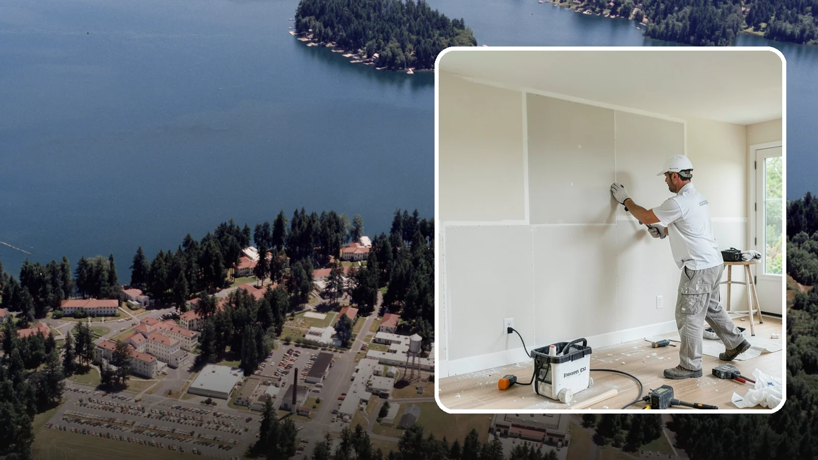 Water Damage Drywall Repair in Lakewood, Pierce County, WA - Water damage drywall repair removes ruined board and restores walls after leaks or flooding.